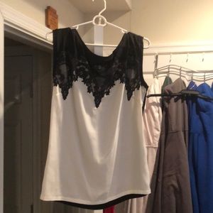 Black and white dressy top